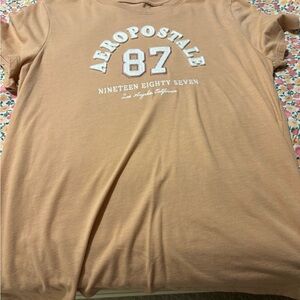 Aeropostale Classic Crew Tan/White Graphic T-Shirt